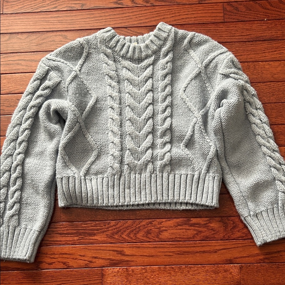 Blue Cable Knit Sweater